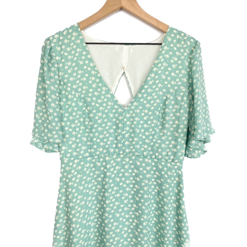 Leith Nordstrom Womens Floral Midi Dress M‎ Blue Garden Cottagecore Flutter - Picture 4 of 10